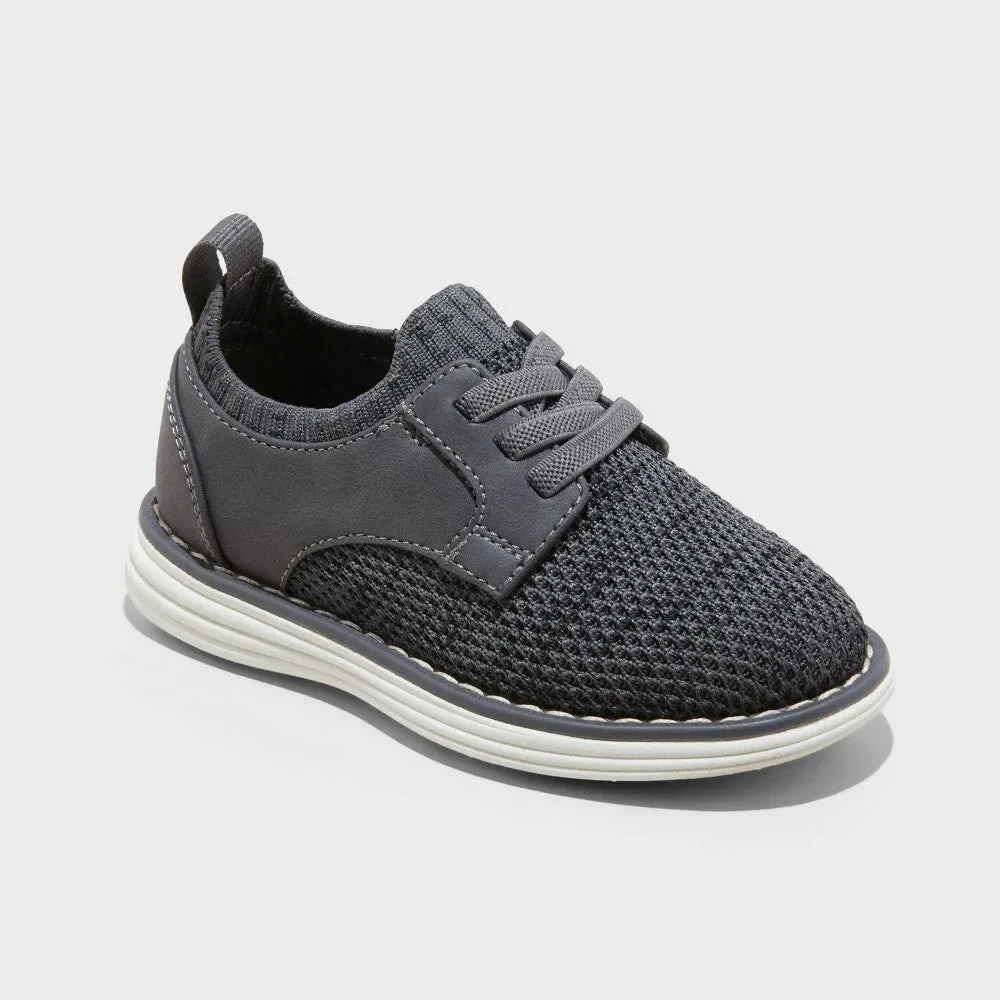 Cat & Jack boys Shane Knit Dress Shoes 5T Charcoal Gray
